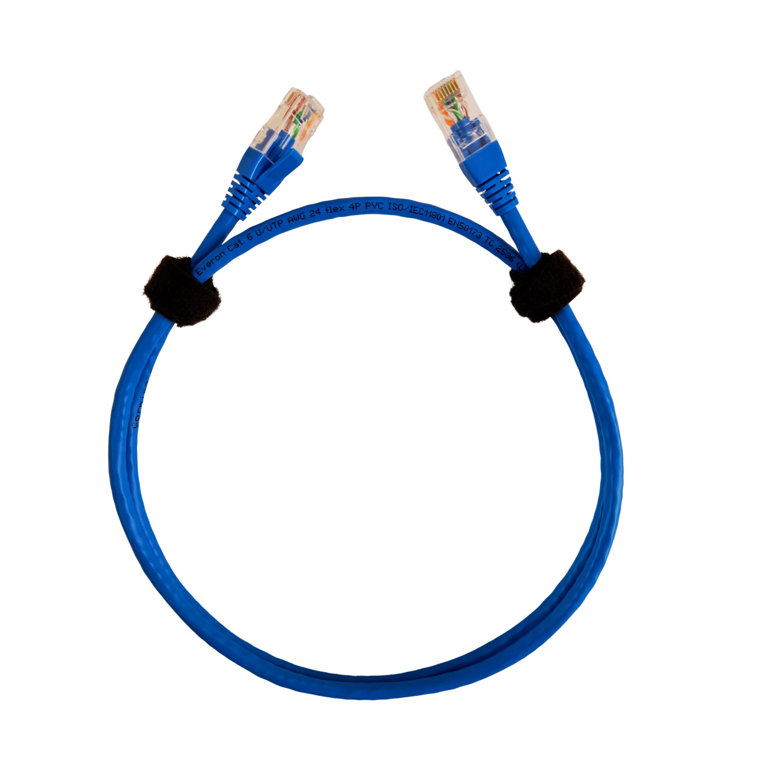 CAT6 RJ45 U/UTP PVC 24AWG Blue 1m