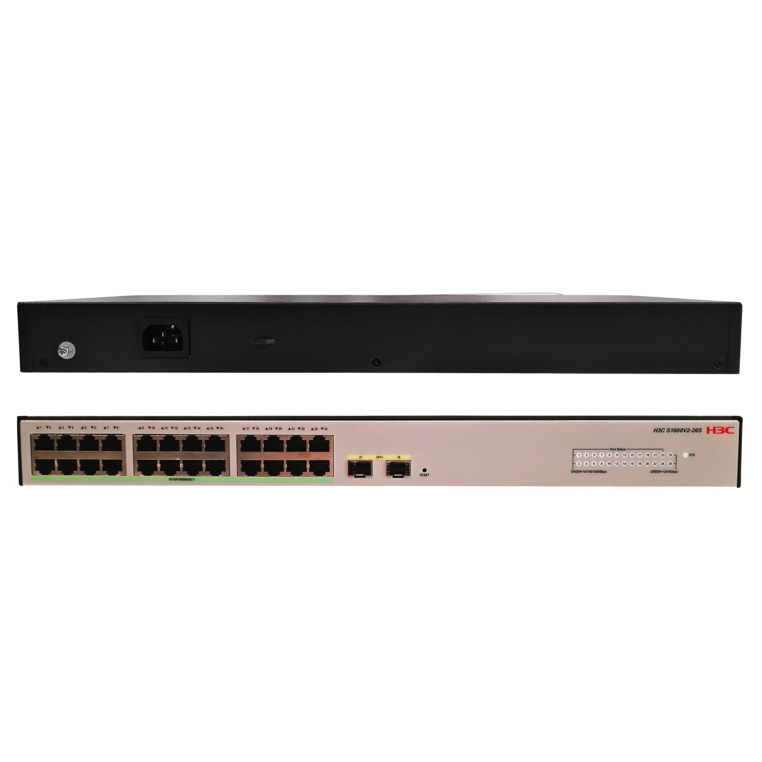 H3C Layer 2 Switch 24 x 1GE Ethernet Ports & 2 x 1GE / 10GE SFP+ Ports - Image 4