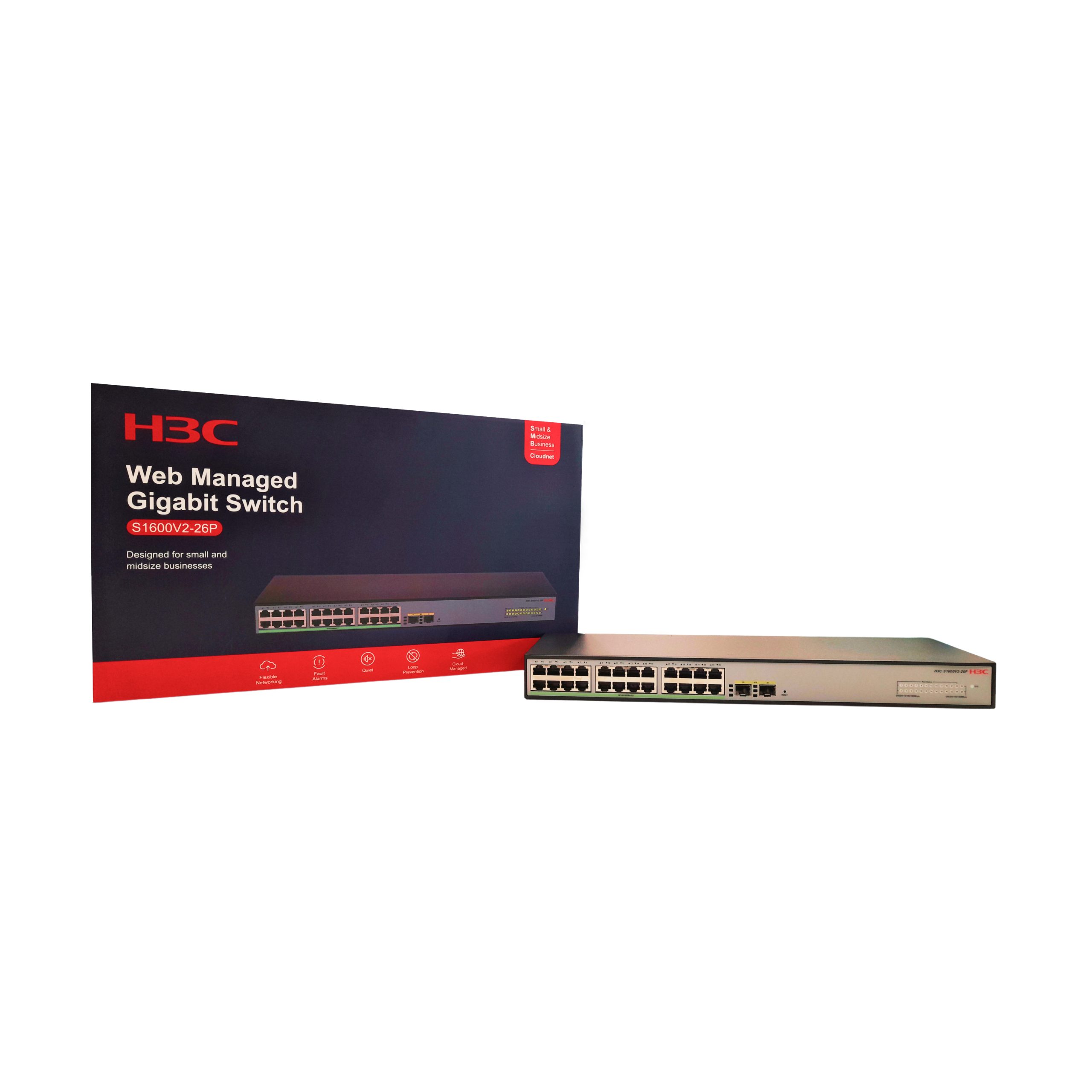 H3C Layer 2 Switch 24 x 1GE Ethernet Ports & 2 x 1GE SFP Ports - Image 3
