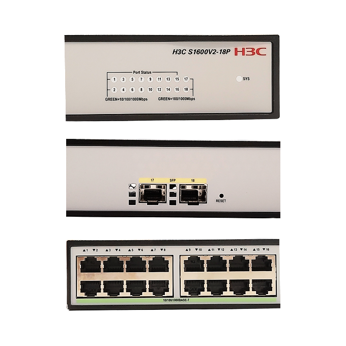 H3C Layer 2 Switch 16 x 1GE Ethernet Ports & 2 x 1GE SFP Ports - Image 3